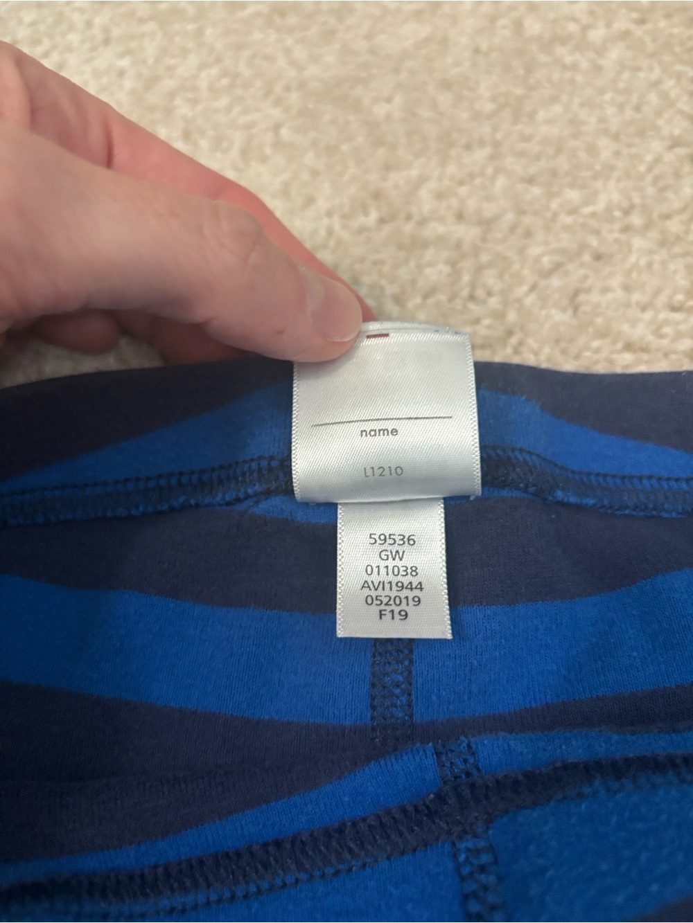 Hanna Andersson Blue/Navy striped Long John Pajamas In Organic Cotton size 150 - Picture 4 of 10